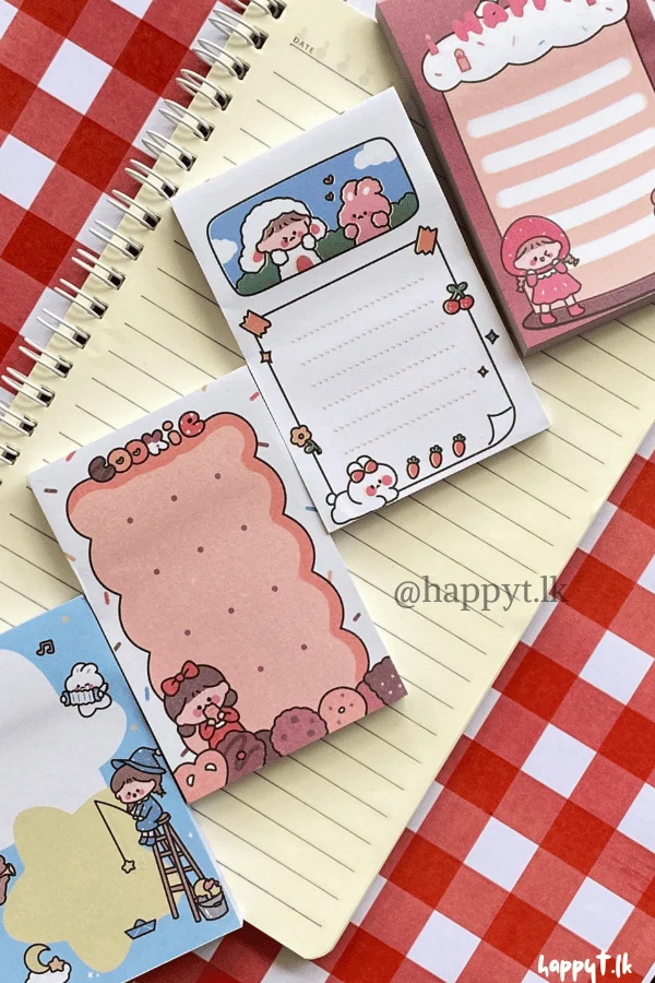 Cartoon Style Sticky Notes - 80 sheets