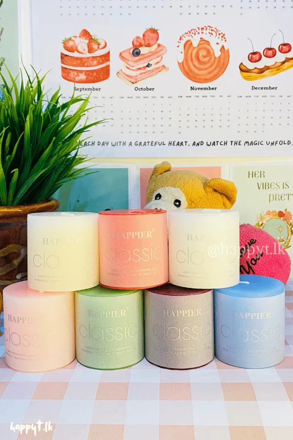 Happy Pillar Candles